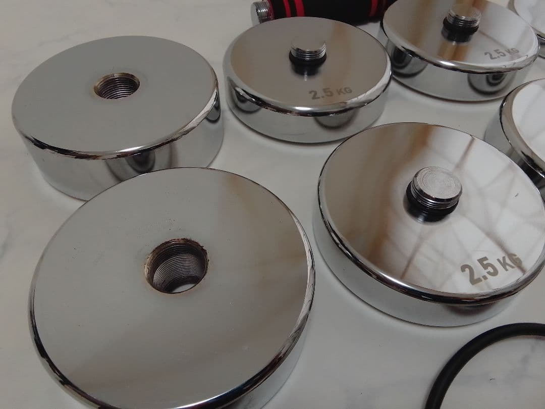 ノースディア 可変式ダンベル 約20kg セット クロームダンベル ①