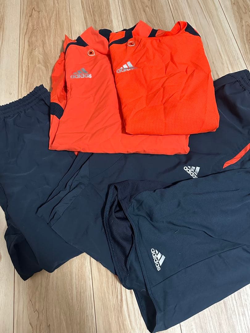adidas トレーニングウェアセット Ｌサイズ/オレンジ