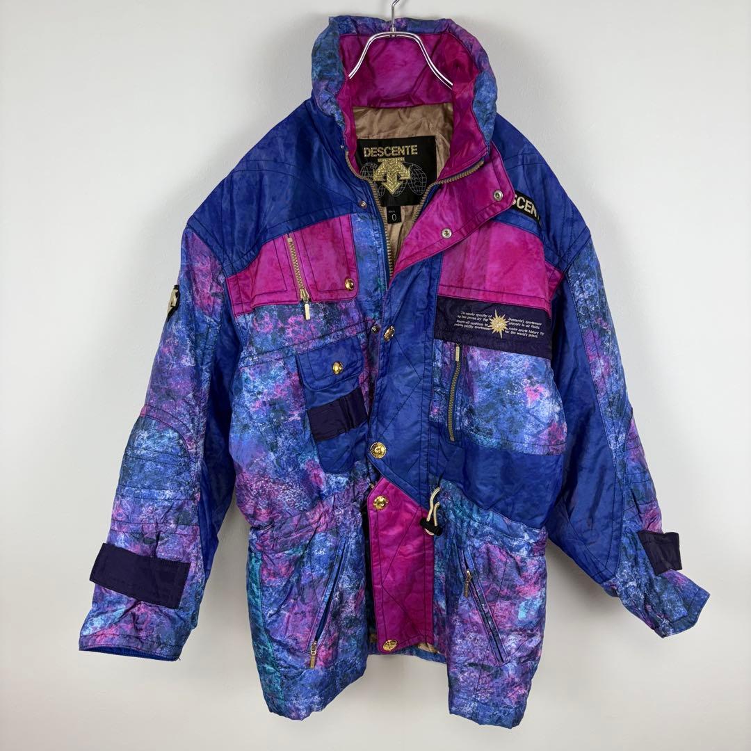 DESCENTE デサント XLサイズ スキーウェア 金ボタン 派手 レトロ