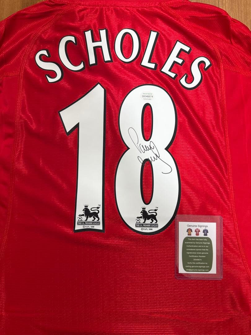 ポール・スコールズ 直筆サイン マンチェスターU ユニフォーム