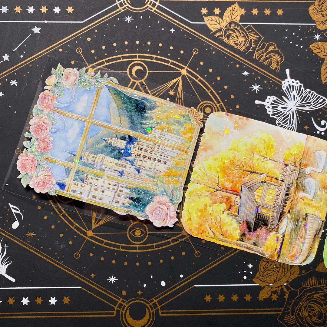 【9207】海外　マステ　中古巻　貝殻光マスキングテープ　四季　背景系