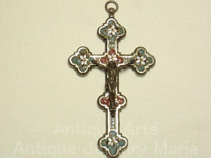 c1555イタリア マイクロモザイクタイル クロス《大型サイズ（S）》