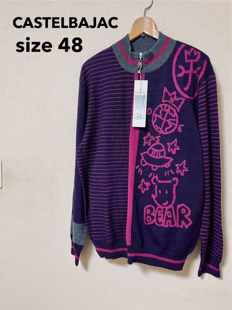 CASTELBAJAC セーター ブルゾン ゴルフウエア メンズ48 XL★新品