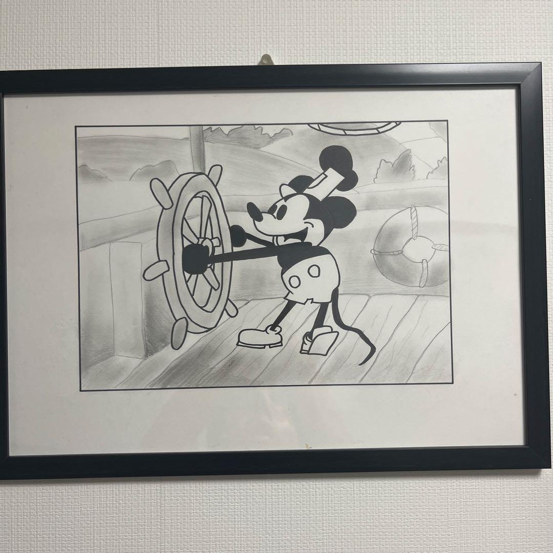 ミッキーマウス モノクロアートA3サイズ