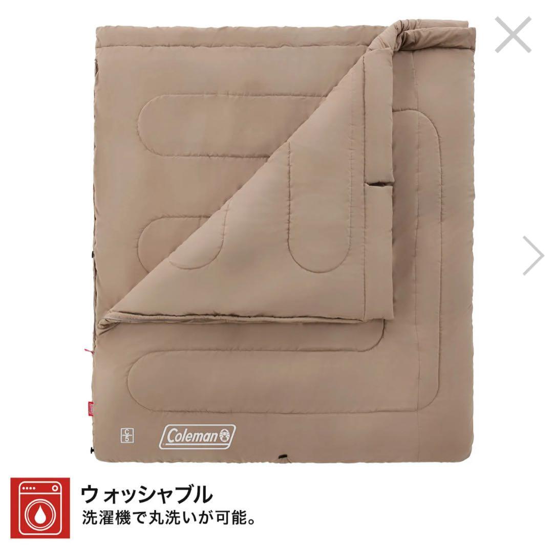 未使用品コールマン 寝袋 ファミリー2 IN 1 C5 グレージュ色