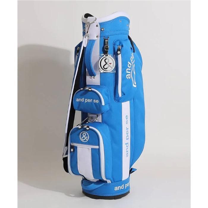 新品 and per se アンパスィ ジャカードツイル キャディバッグ BL