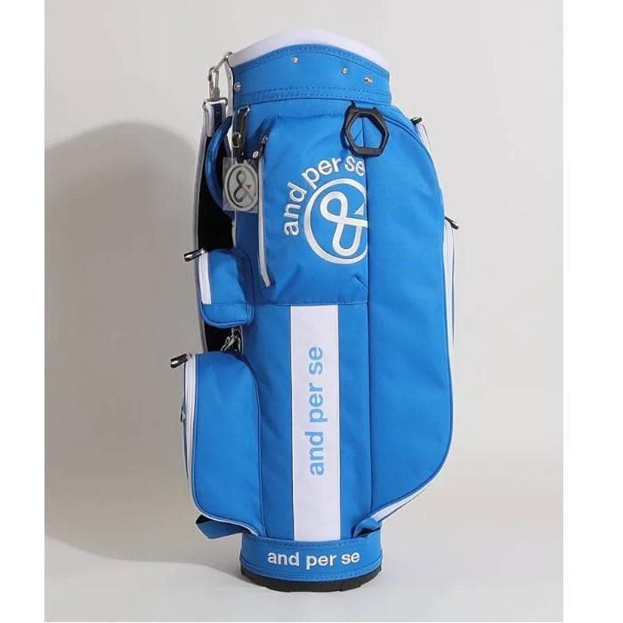 新品 and per se アンパスィ ジャカードツイル キャディバッグ BL