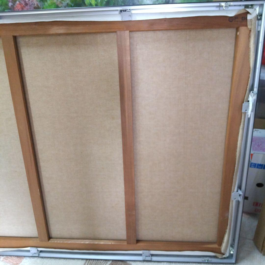 F５０号は新品フレーム付き。山桜貴志川風景 。画家の作品 値下げ