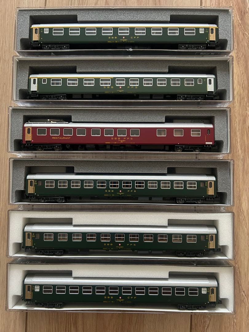 kato レムケSBB RIC 旧ロゴ1等2等、食堂車6両　室内灯標準装備レア品
