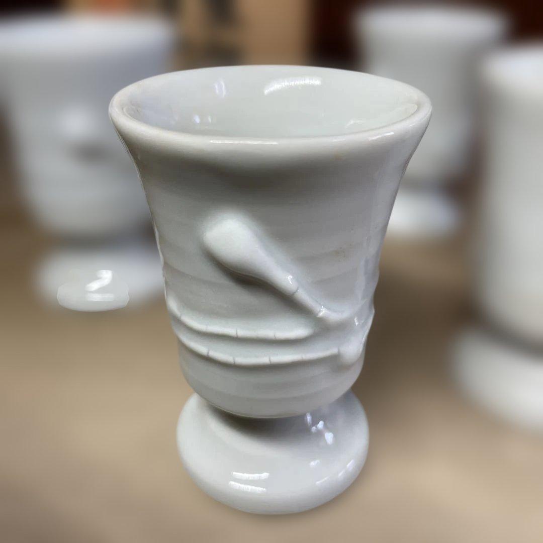 上田恒次　白磁高杯　共箱
