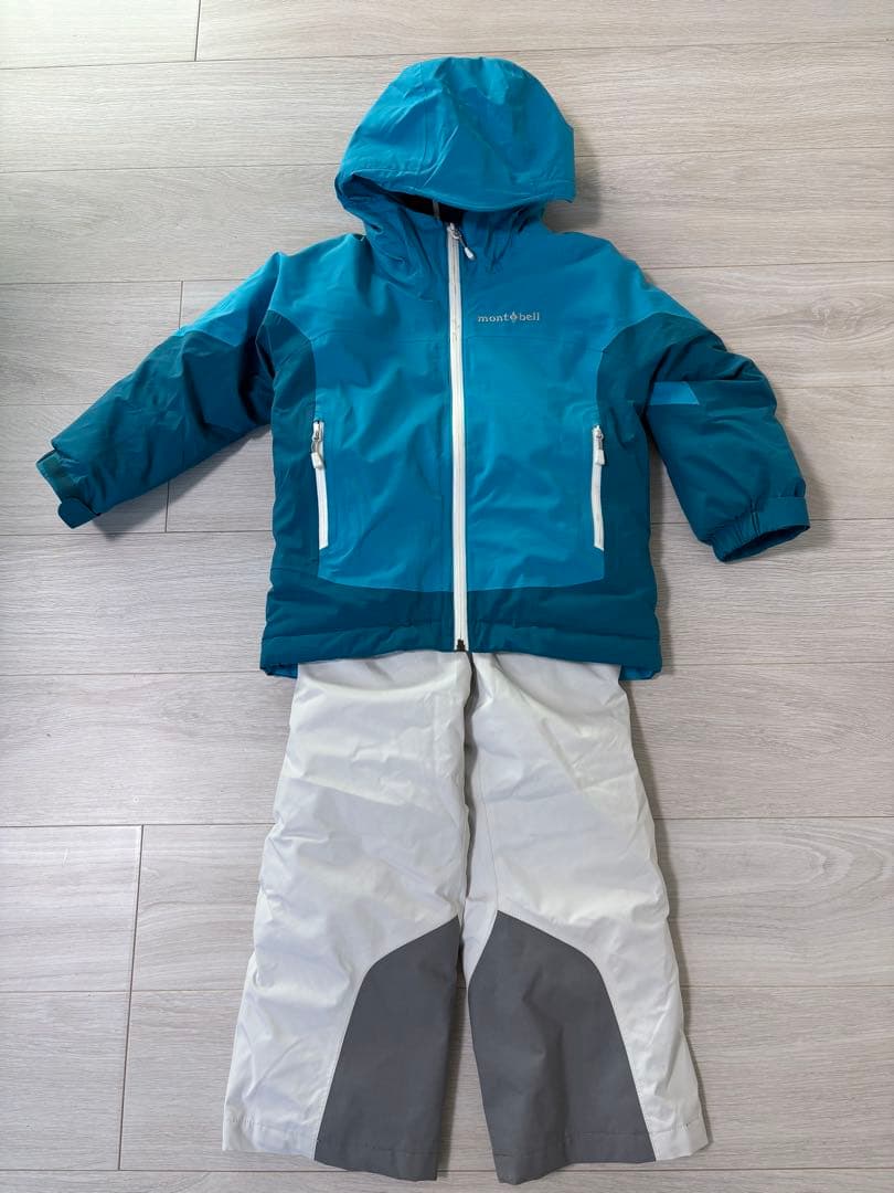 montbell モンベル スキーウェア上下110cm ミトン3点セット