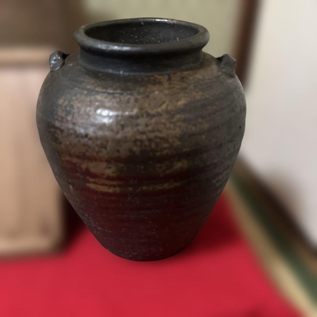 江戸時代　古備前焼　味深い逸品　素朴な味わいがある壺
