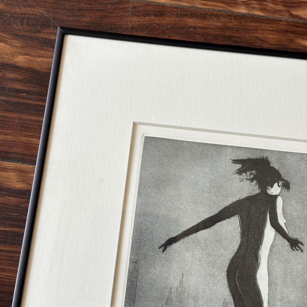銅版画 M.Tomono 5/15 額装 angel contemporaryB