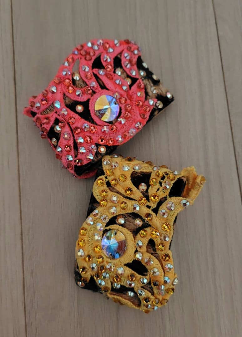 ヒョウ柄&ピンクとイエローフリンジ　ラテンドレス