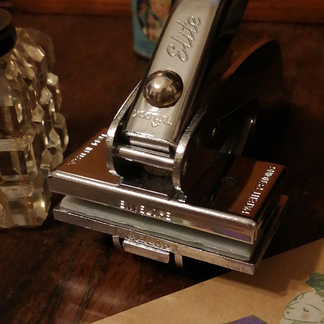 米国製ヴィンテージ ハンディタイプ エンボッサー 箱入りスタンプ☆はんこ☆文房具