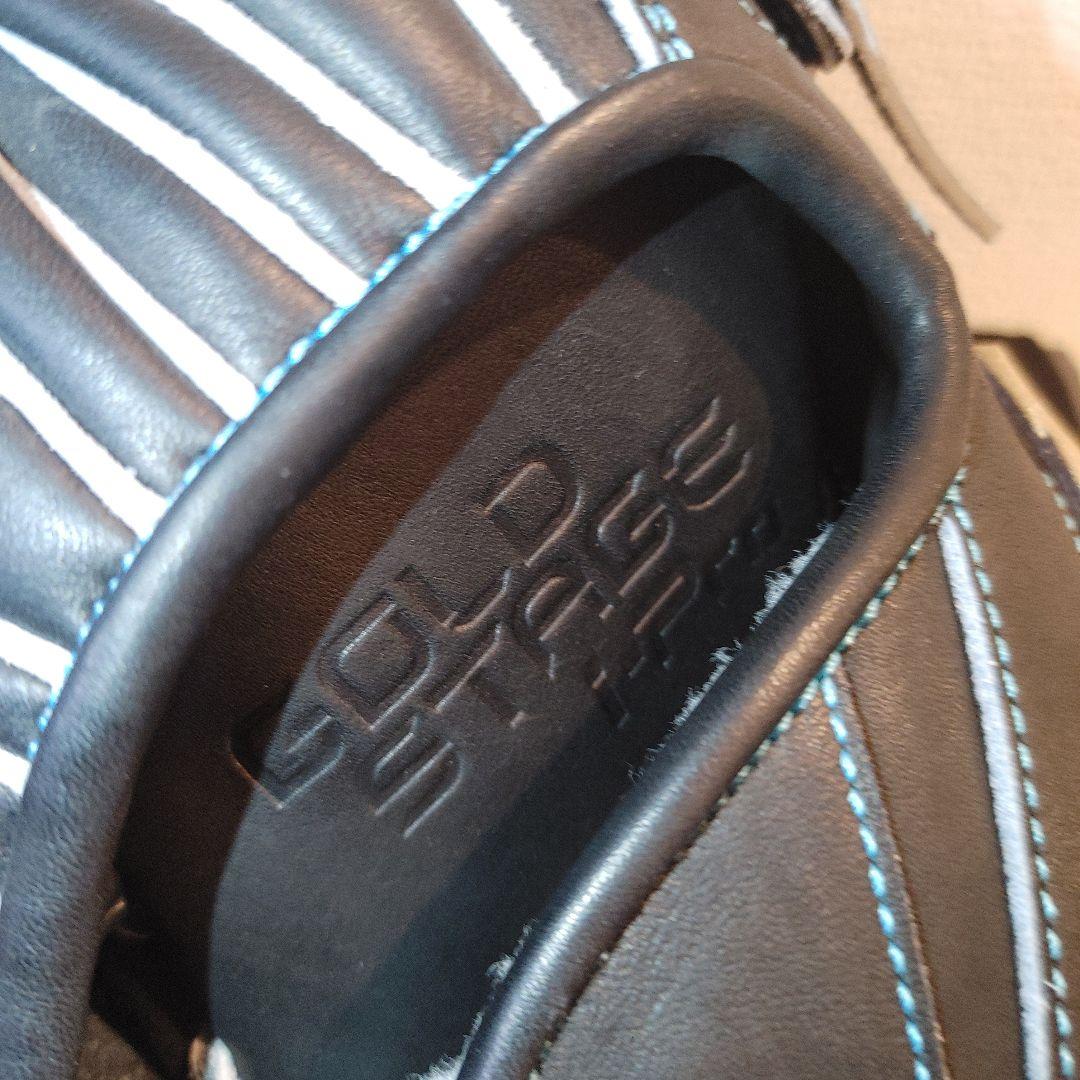 ASICS　ゴールドステージ　硬式　外野　ブラック×ブルーステッチ 湯もみ