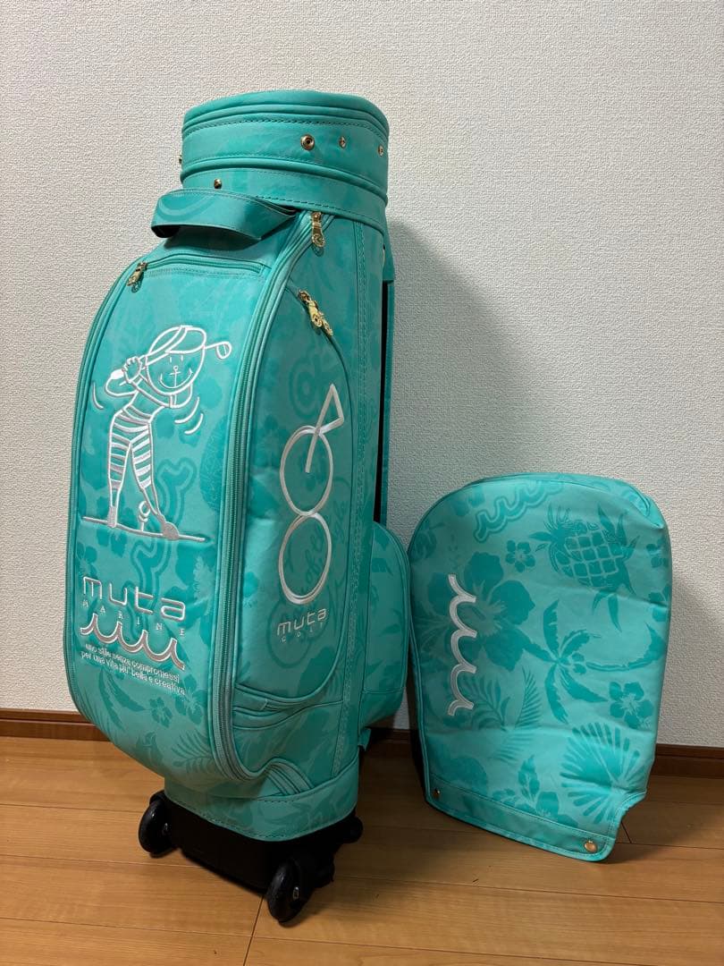 ムータマリン muta marine総柄ジャガード キャスター付きキャディバッグ