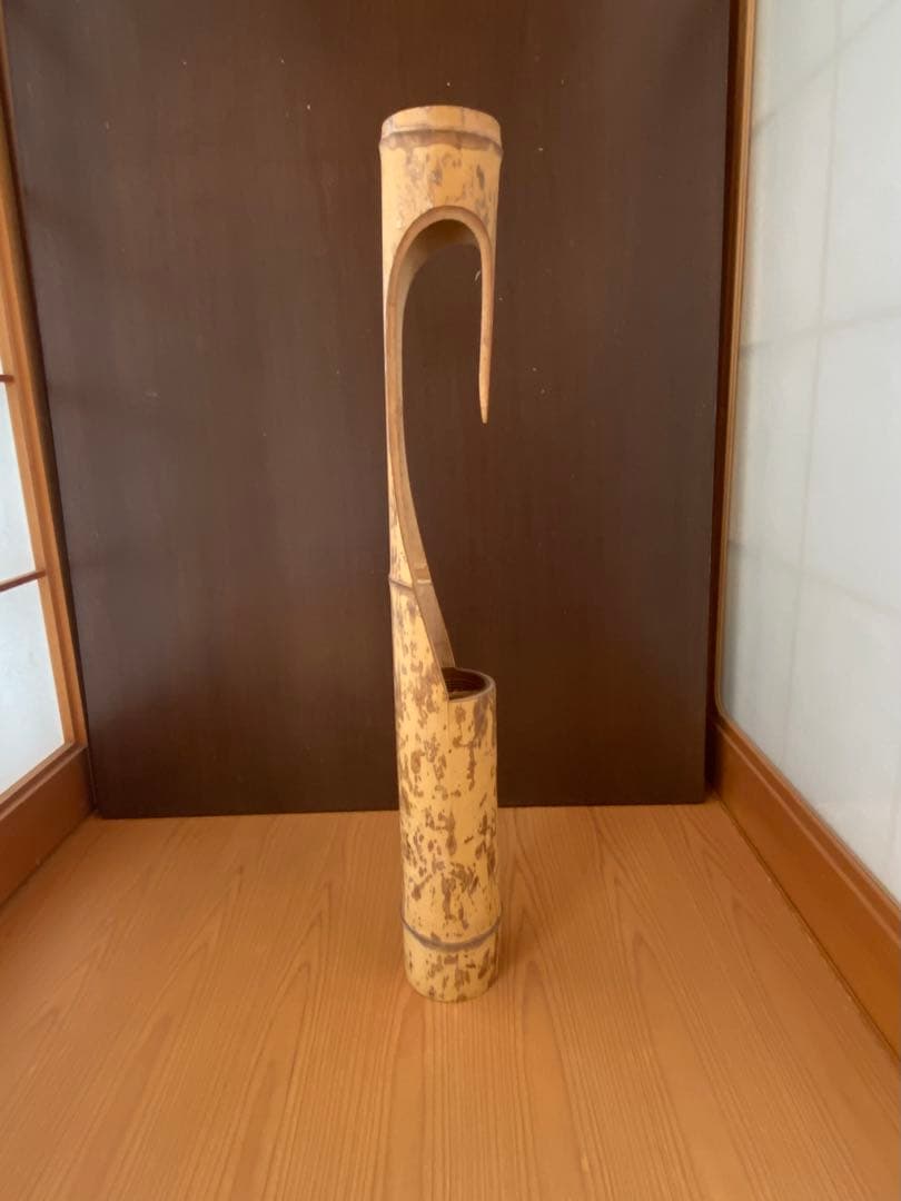 華道具 斑竹 鶴首 竹花器 華道 茶道具 花入