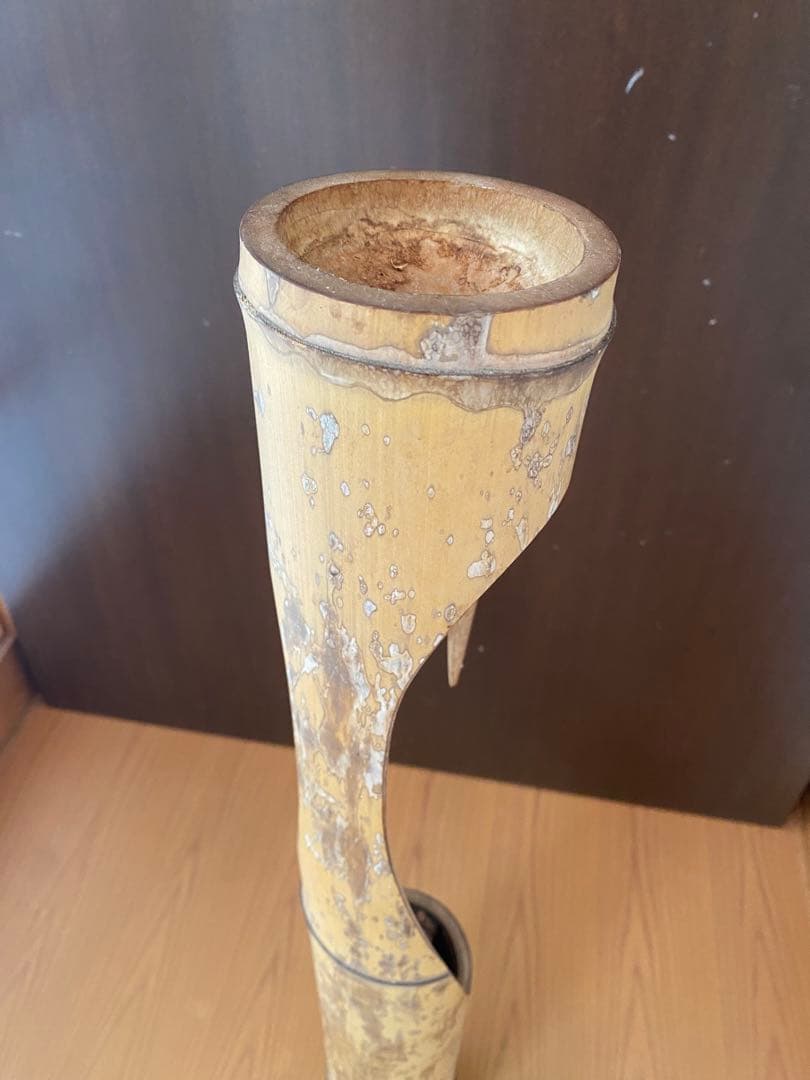 華道具 斑竹 鶴首 竹花器 華道 茶道具 花入
