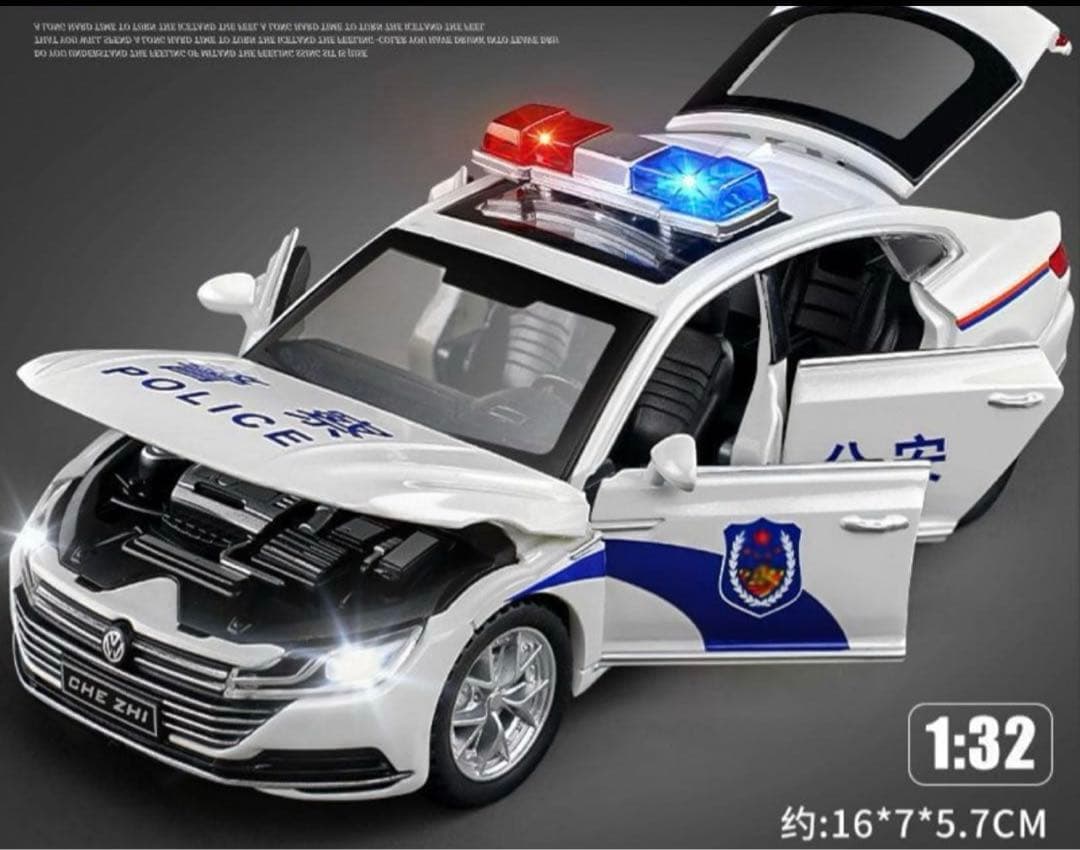 新品未開封品　入手極難　中国公安警察パトカー 在日秘密警察1/32合金製
