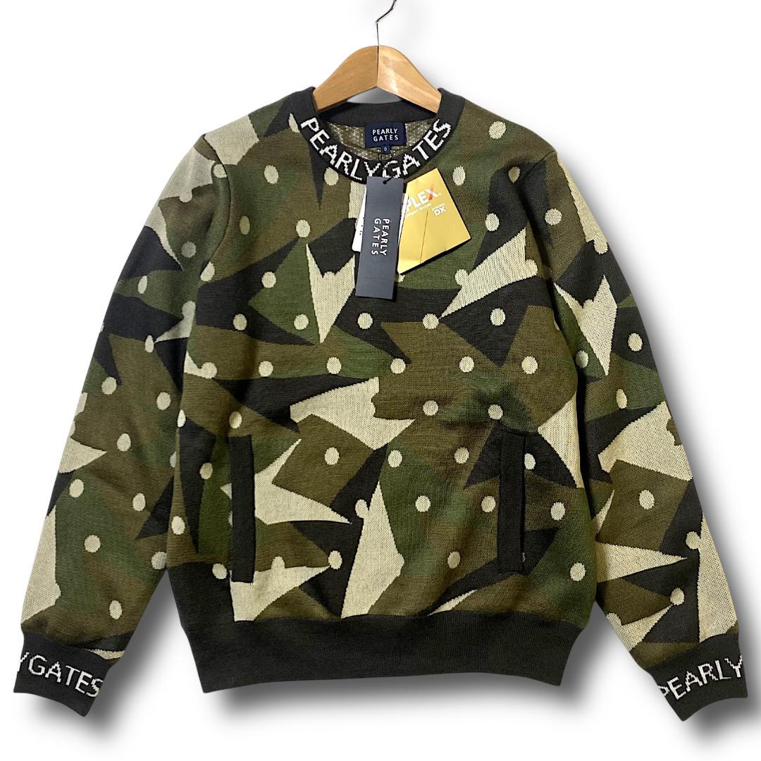 0 パーリーゲイツ 定価5.1万 3WAY ニット プルオーバー セーター 迷彩