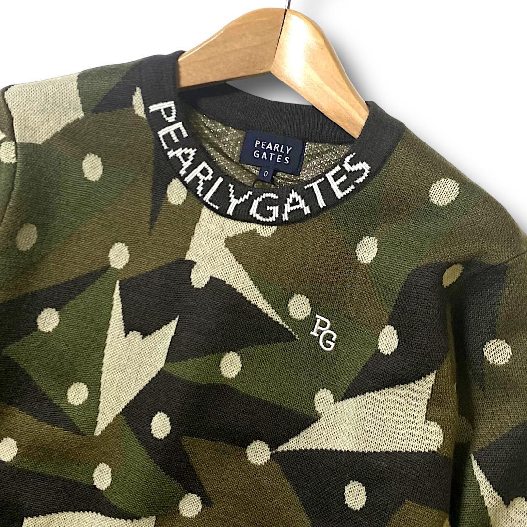 0 パーリーゲイツ 定価5.1万 3WAY ニット プルオーバー セーター 迷彩