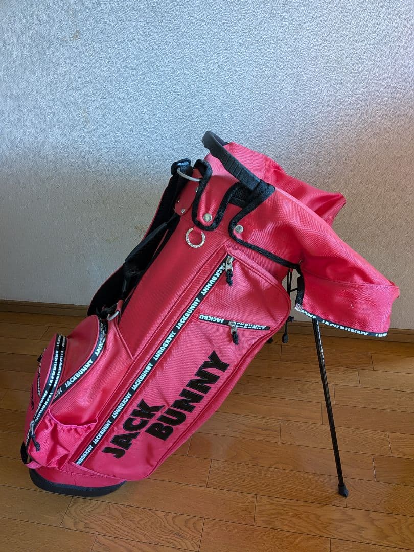 JACK BUNNY 赤 キャディバッグ スタンド付き