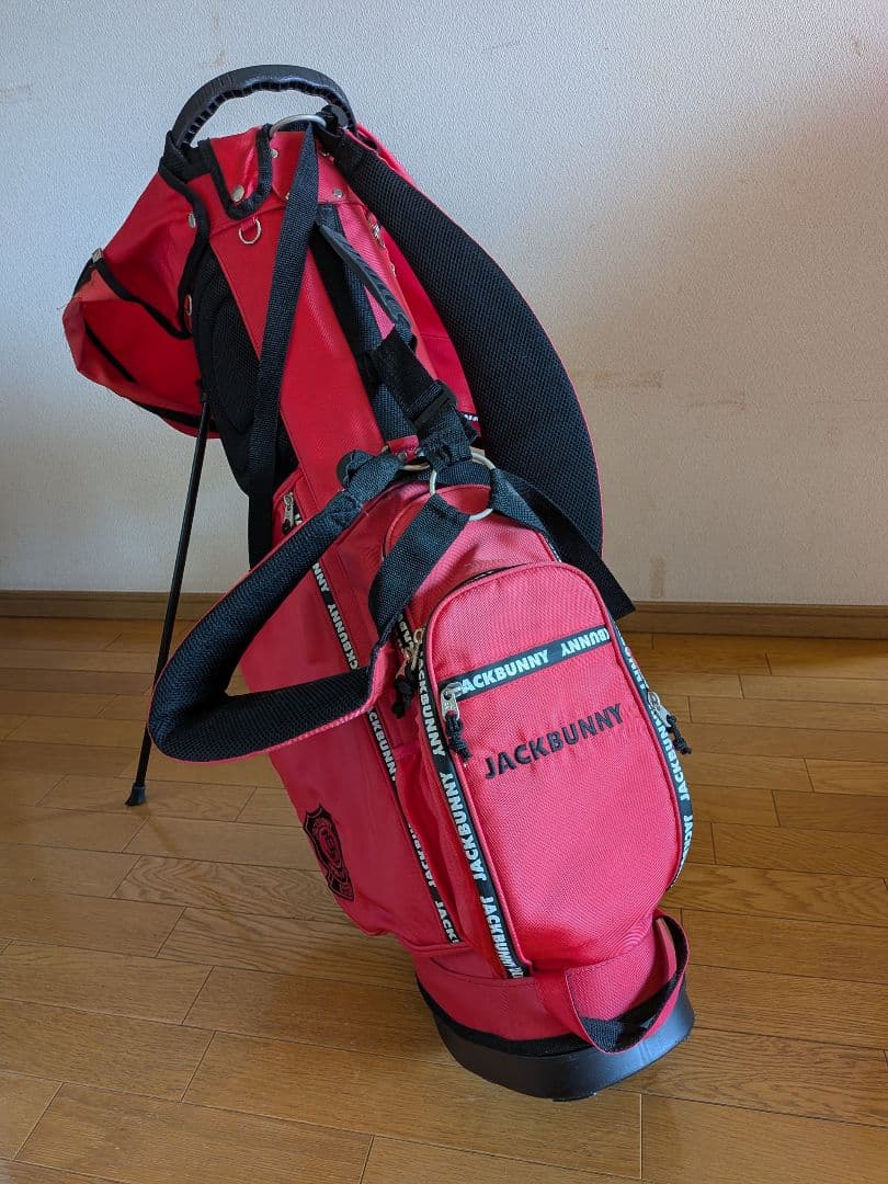 JACK BUNNY 赤 キャディバッグ スタンド付き