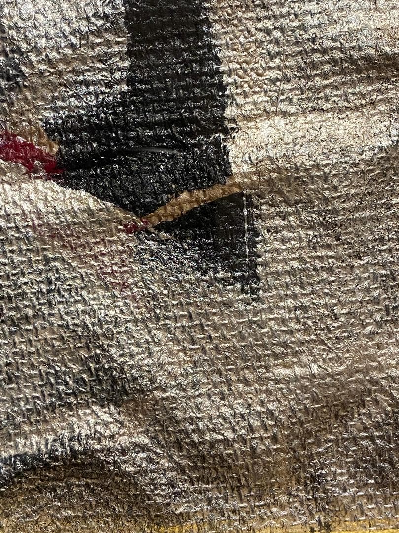 「真作」須田剋太「抽象記号」抽象画　油彩画　額装　サイン有り　F10号