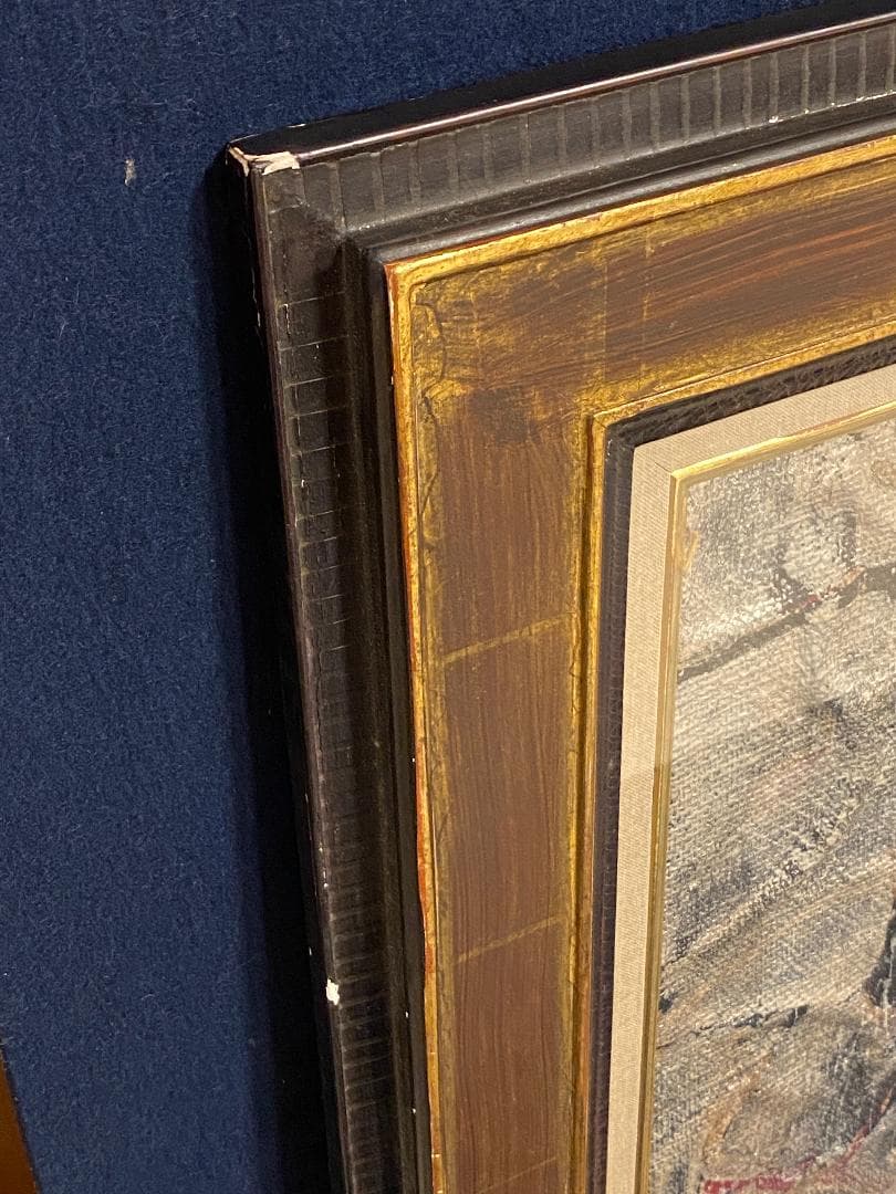 「真作」須田剋太「抽象記号」抽象画　油彩画　額装　サイン有り　F10号