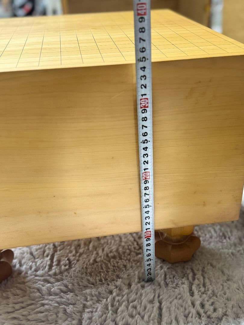 【囲碁】国産本榧　8寸極厚　板目　本蛤白石、那智黒34号