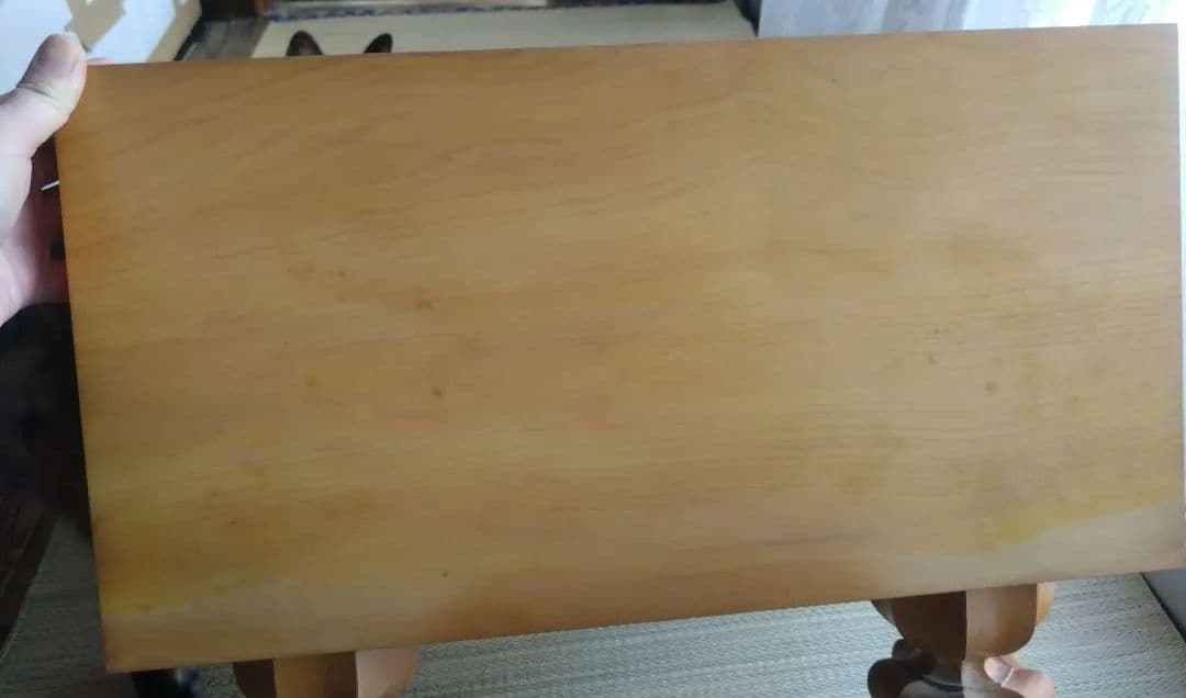 【囲碁】国産本榧　8寸極厚　板目　本蛤白石、那智黒34号