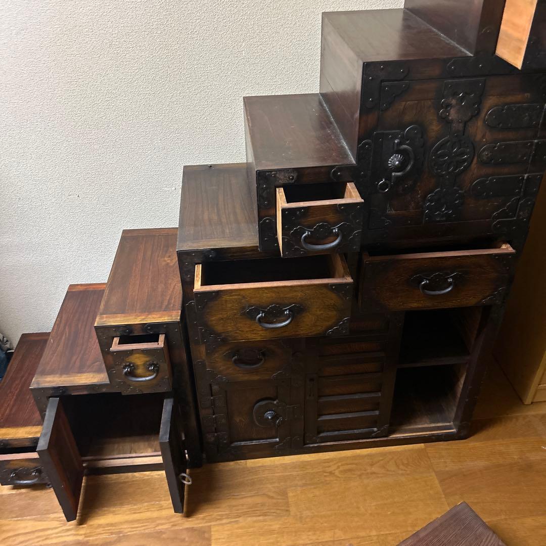★期間限定★セール中!!!!!!!!!!階段型木製収納タンス