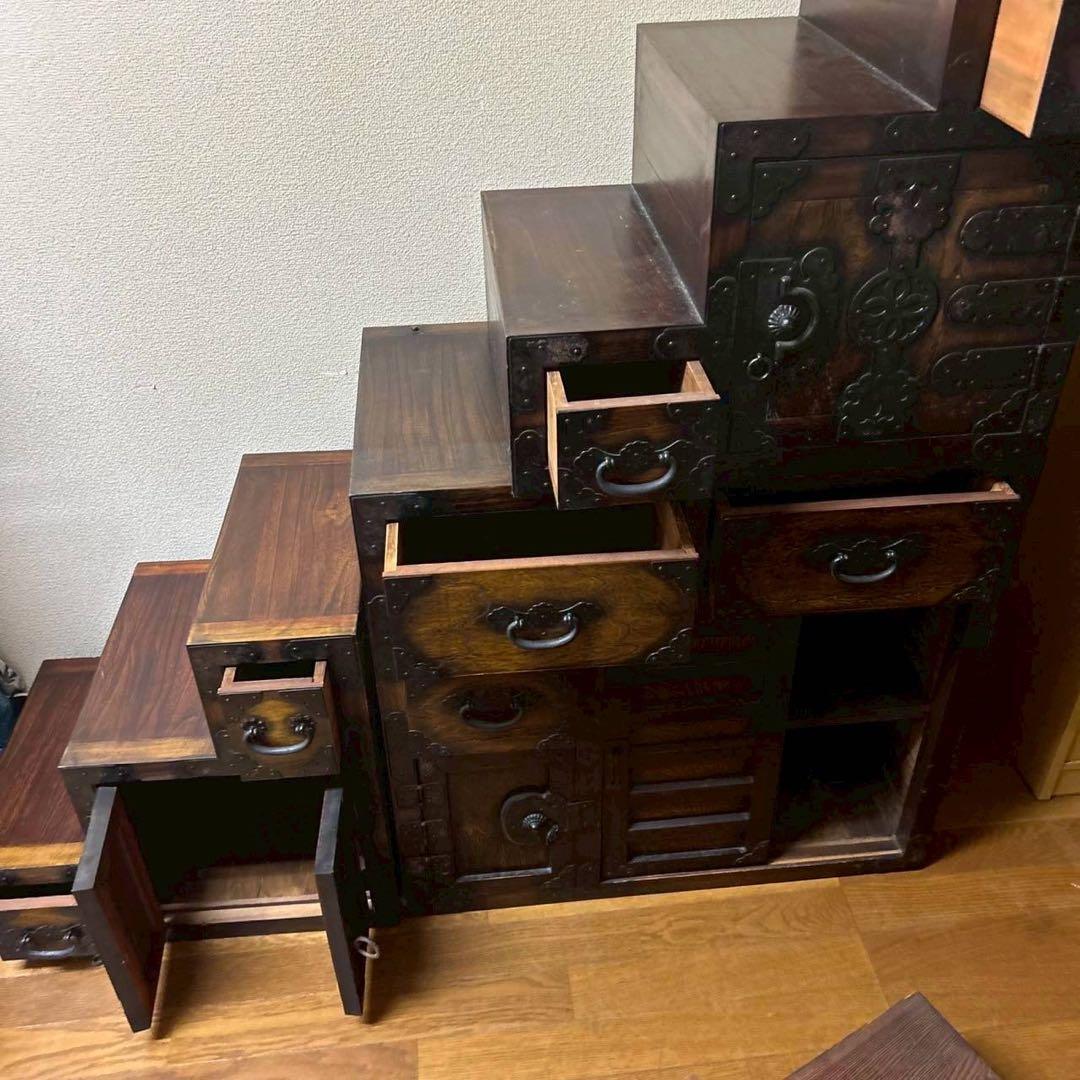 ★期間限定★セール中!!!!!!!!!!階段型木製収納タンス