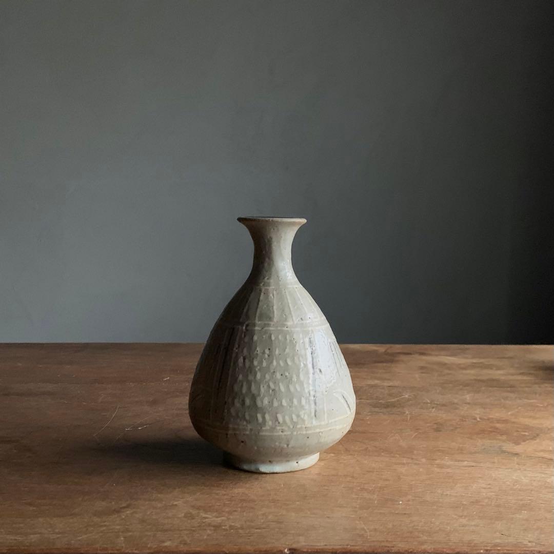 三島 白黒象嵌 徳利 古道具 アンティーク 酒器