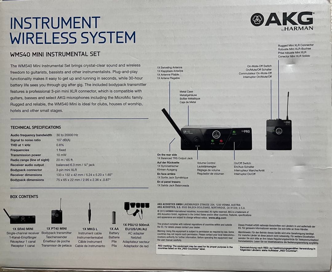 AKG WMS40MINI INSTRUMENTAL SET ワイヤレスシステム