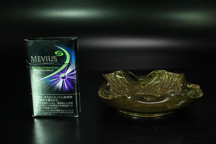 現川 横石臥牛 四方 盤 12cmx12cm(K-LC542)