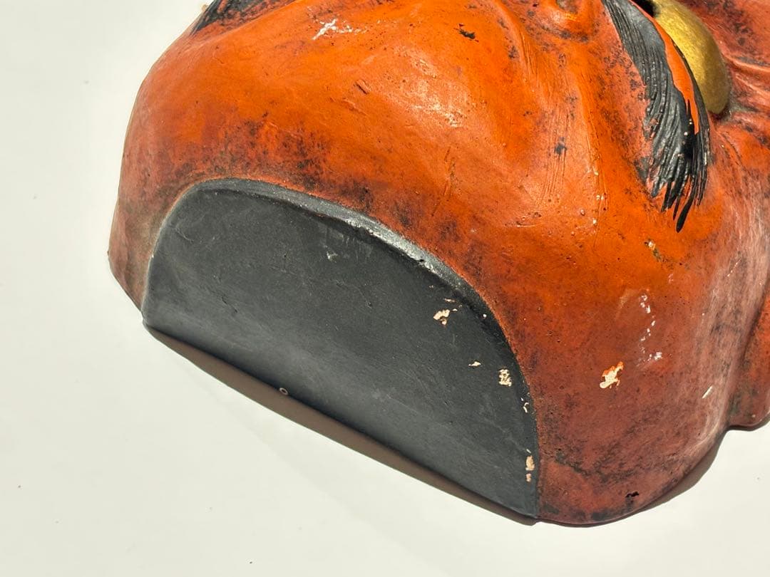 「能面 顰（しかみ）」陶器 1面|獅噛 歯噛 能楽 アンティーク お面