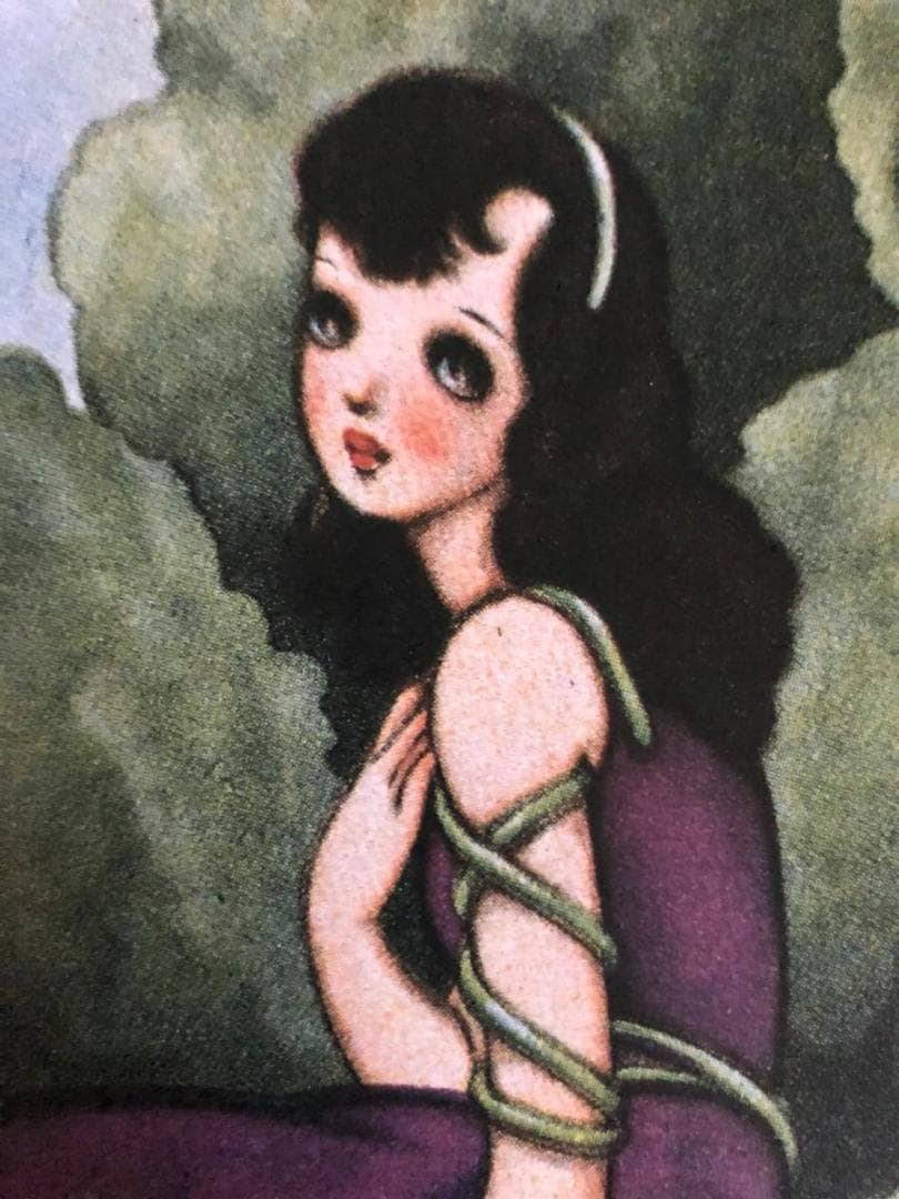 昭和レトロ、中原淳一、【すみれ 花の日記】、年代物・希少画集画 、新品高級額