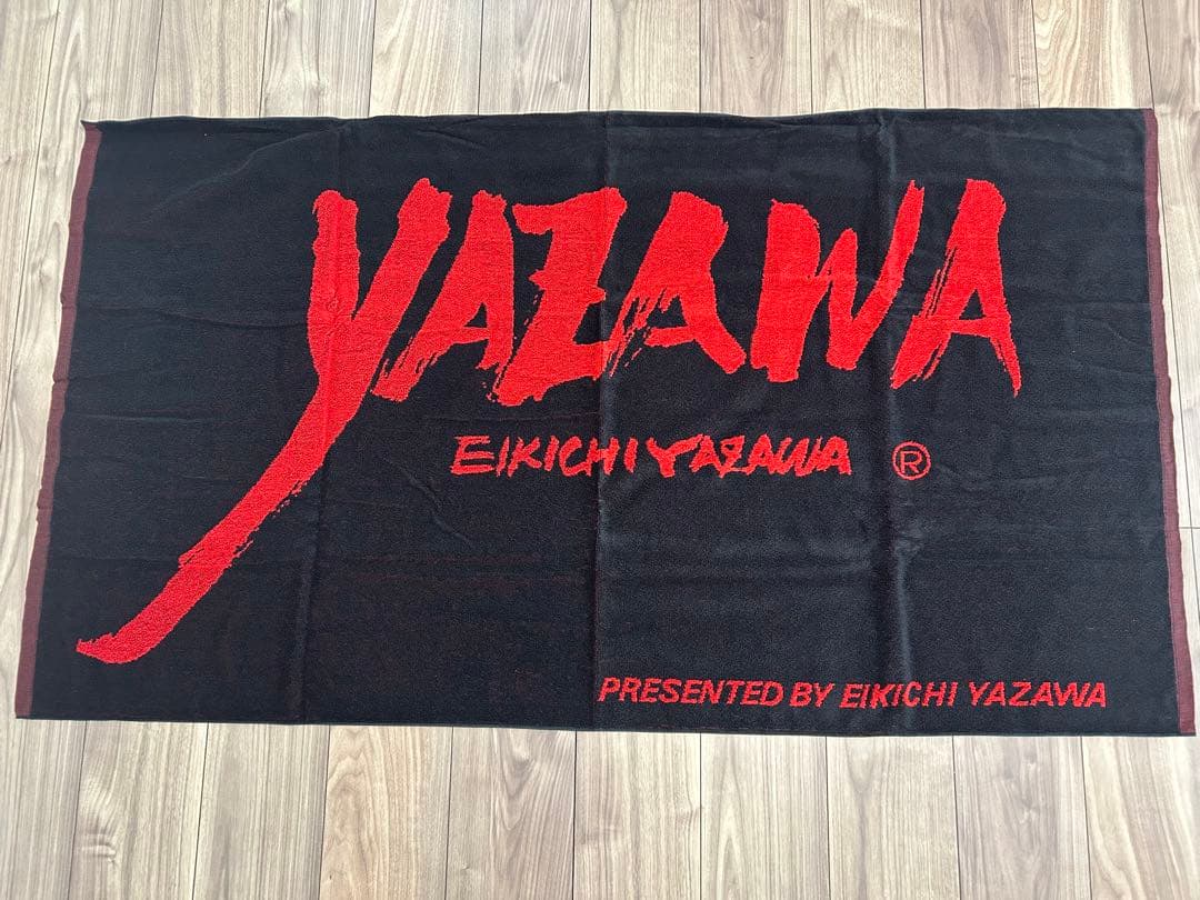 新品矢沢永吉大判タオルバスタオル黒地赤文字日本レア