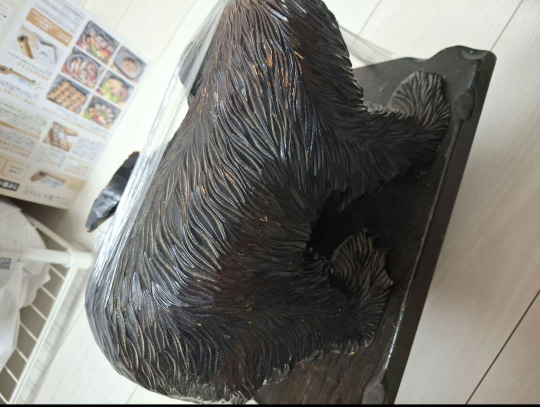 ヴィンテージ 木彫りの熊 台座付き｜1982年 北海道記念｜レトロ インテリア