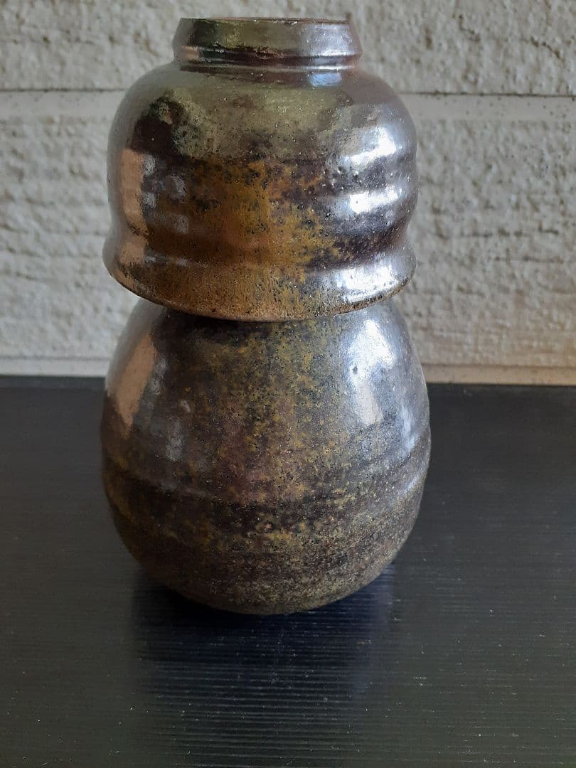 斜里窯 酒器揃い　灰被り徳利 ぐい飲み