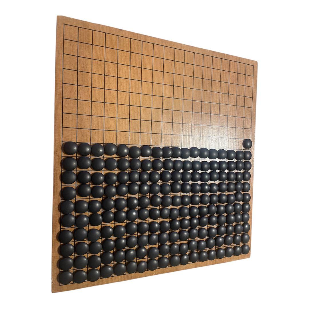 【極厚5.8寸】足付碁盤 新榧 柾目 17.5cm 天然蛤碁石 銘木碁笥セット