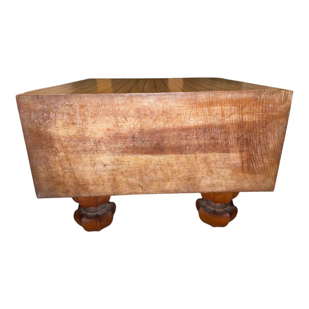 【極厚5.8寸】足付碁盤 新榧 柾目 17.5cm 天然蛤碁石 銘木碁笥セット