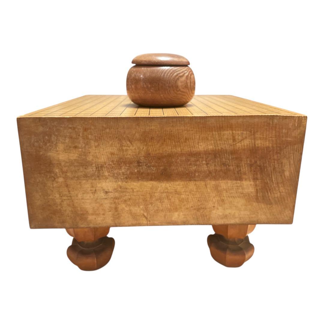 【極厚5.8寸】足付碁盤 新榧 柾目 17.5cm 天然蛤碁石 銘木碁笥セット