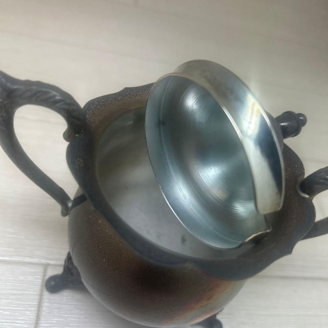 早川 銀川堂 ティーポットの3点セット 早川器物 アンティーク