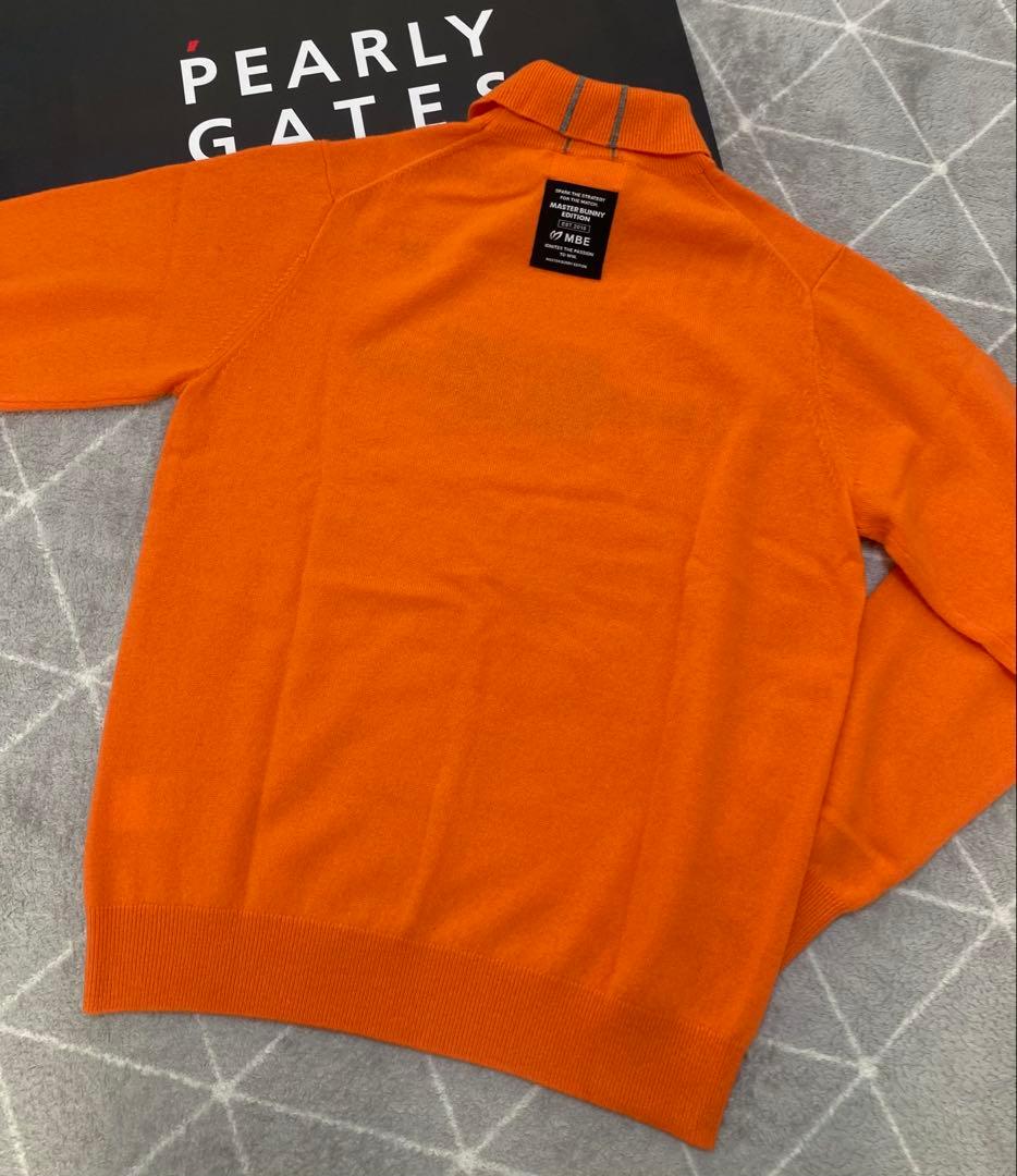 新品 パーリーゲイツ マスターバニー カシミヤ100％ ニット (4)Mオレンジ