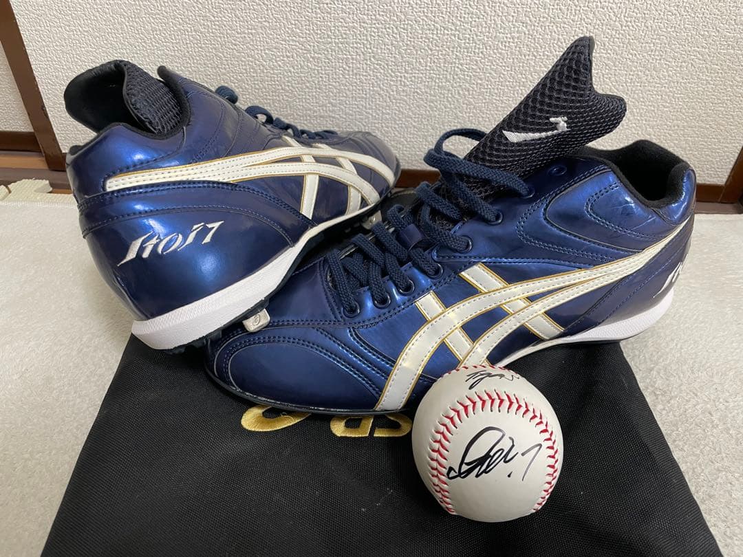 直筆サインボール付超人糸井嘉男　支給品スパイク　アシックス　ORIX 阪神