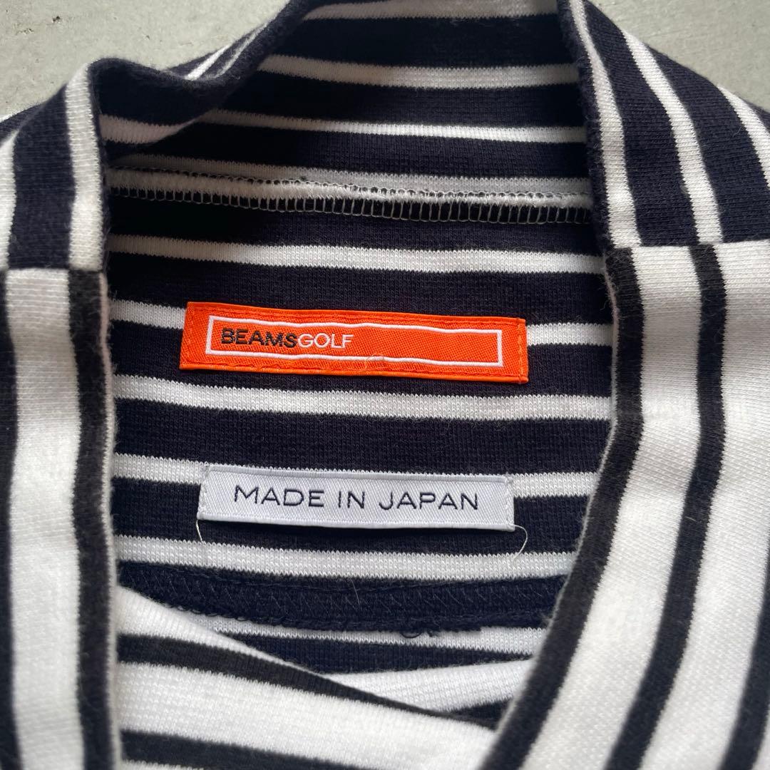 BEAMS GOLF ビームスゴルフ ハイネック 長袖Tシャツ ボーダー柄 M