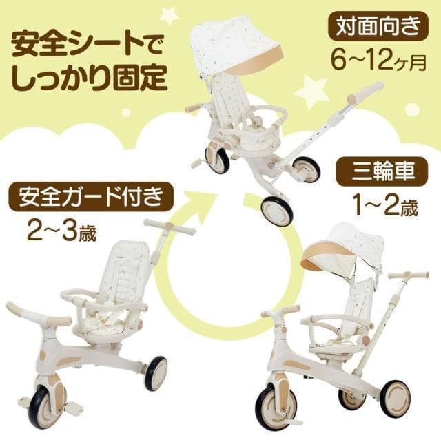 三輪車 手押し棒付き3歳 4歳 5歳 子供用三輪車 7in1 キッズバイク